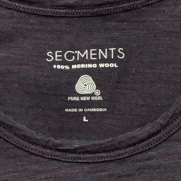 Segments Merino Wool Shirt Women L Purple Base Layer Top Long Sleeves Seg’ments - Picture 3 of 6